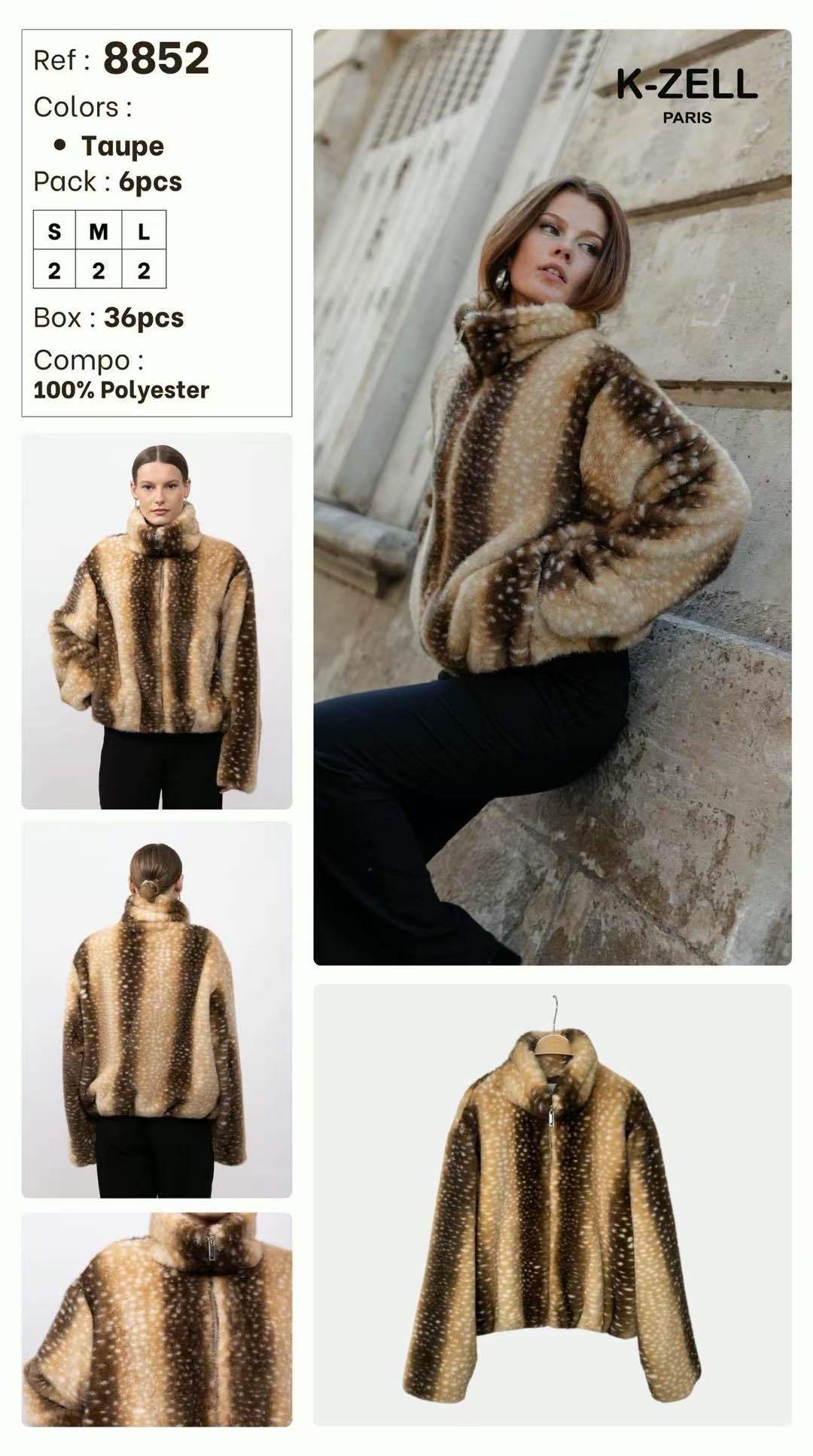 Teddy Jacket with High Funnel Neck