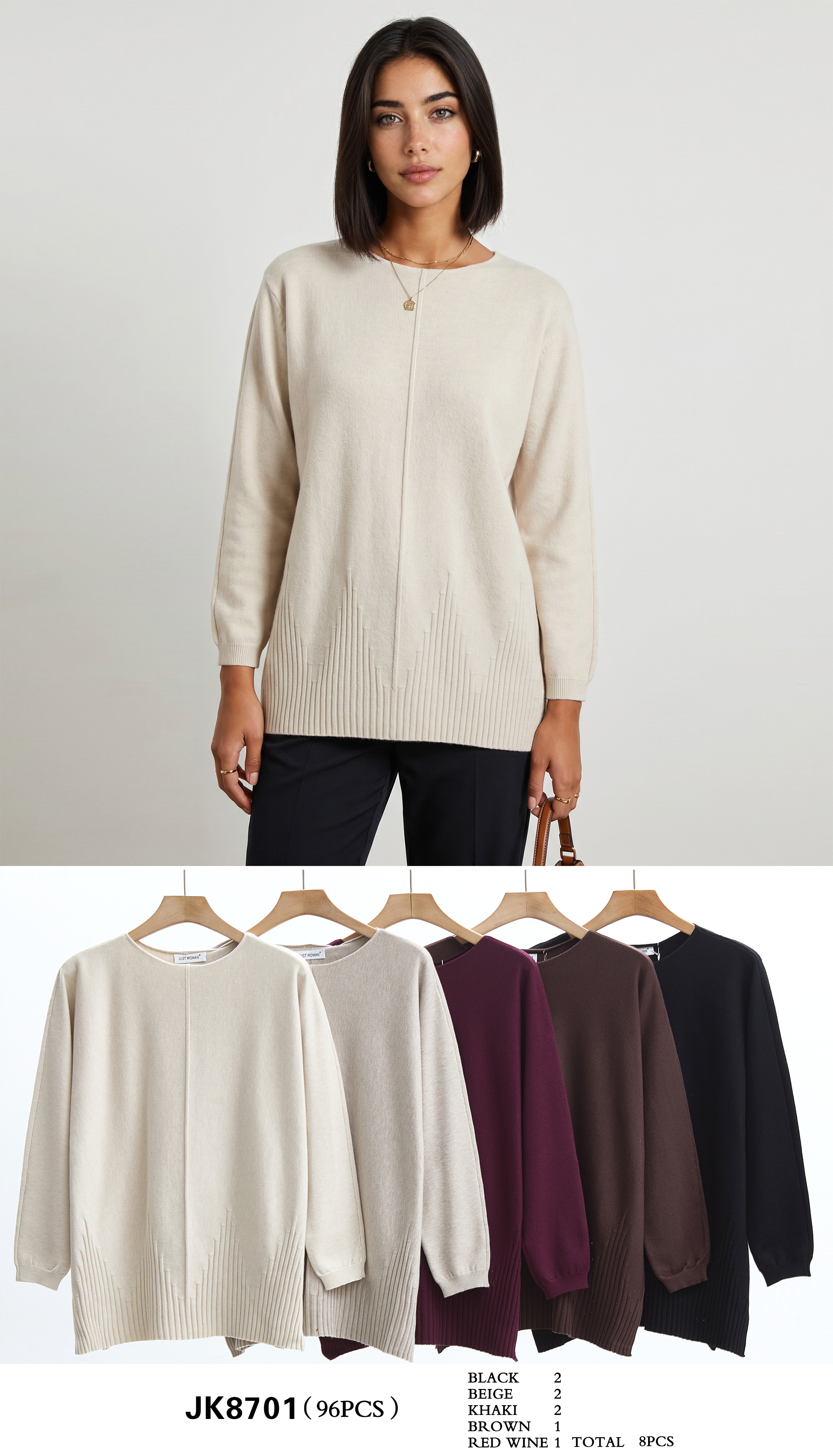 Longline Sweater with Pleat