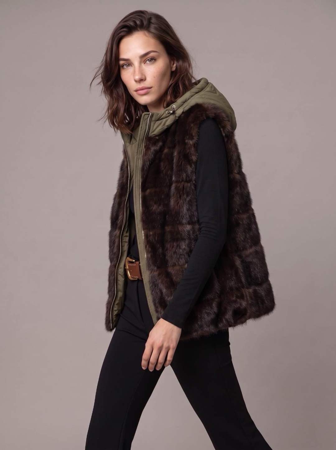 Faux-Fur Hooded Vest