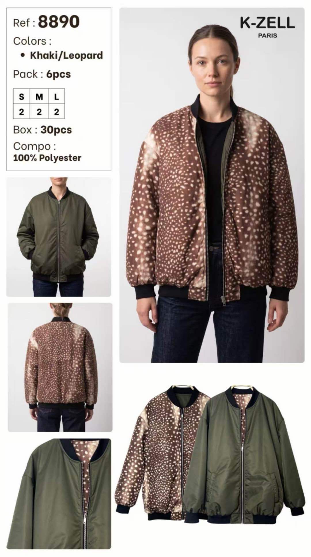 Oversize Bomber Jacket Animal Print