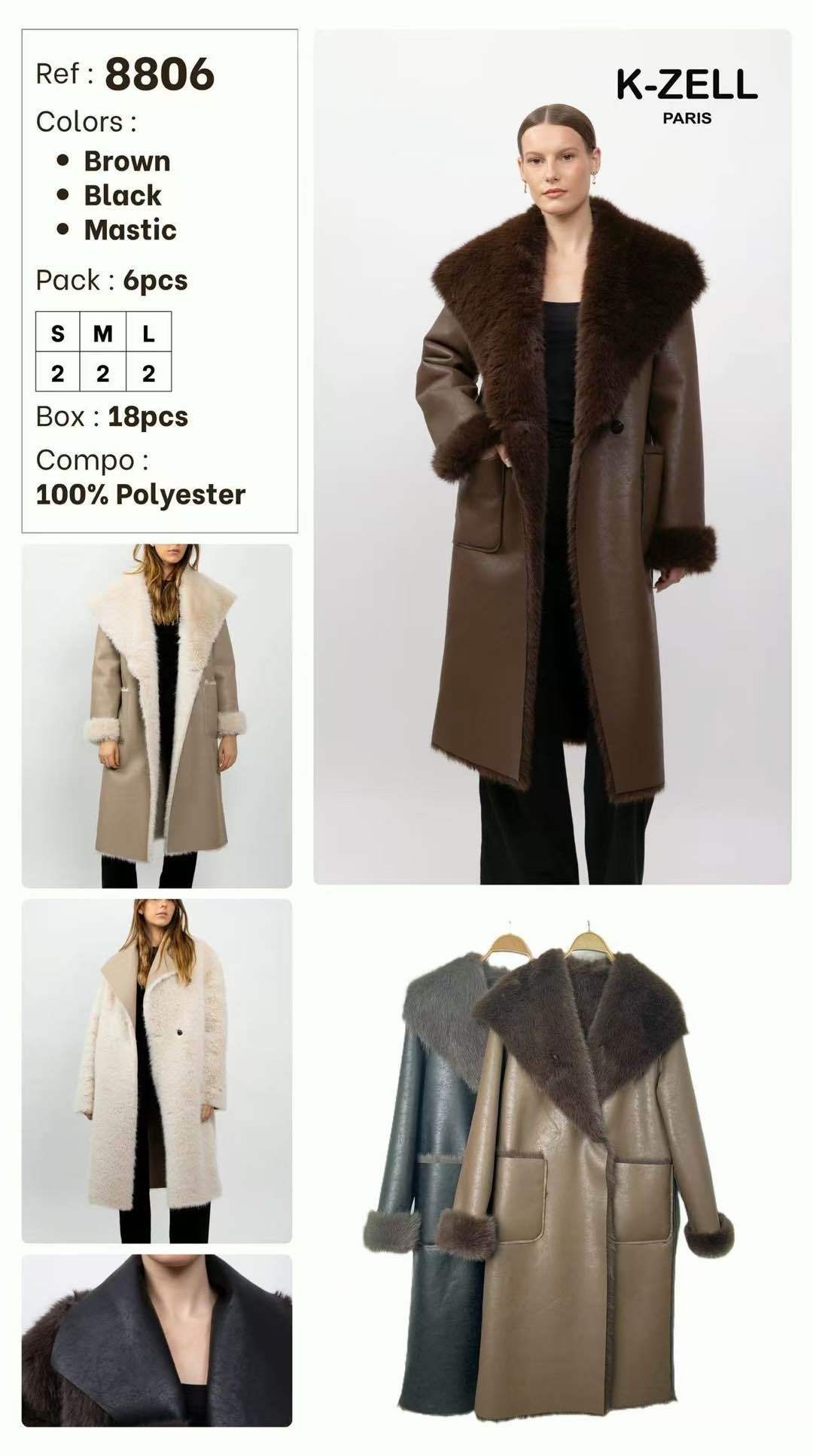 Midi Coat with Faux-Fur Collar