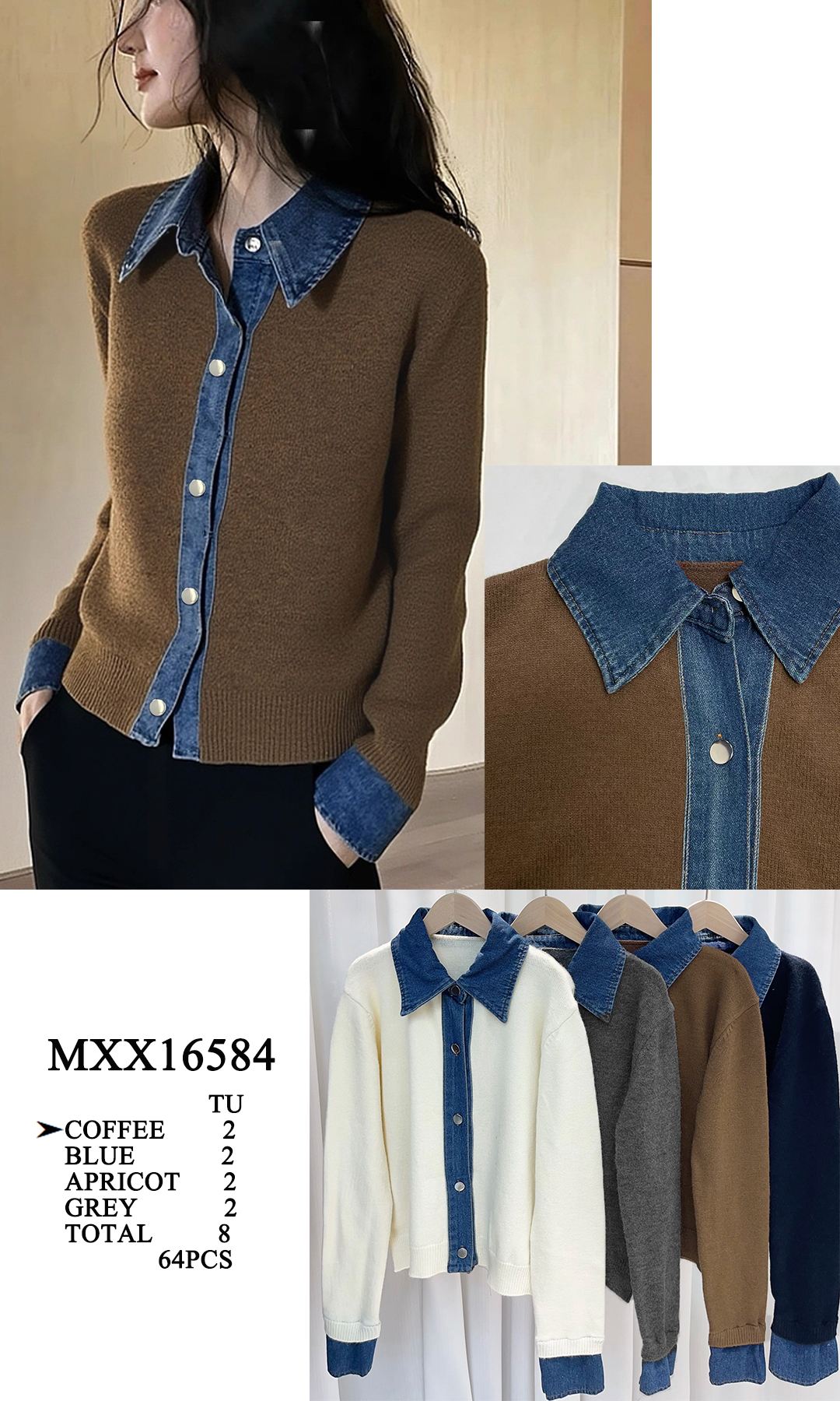 Preppy Collar Cardigan