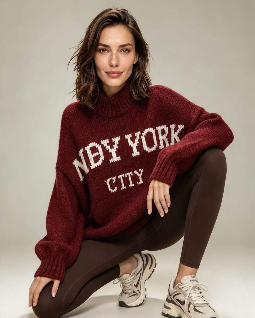 Oversized Sweater with Slogan