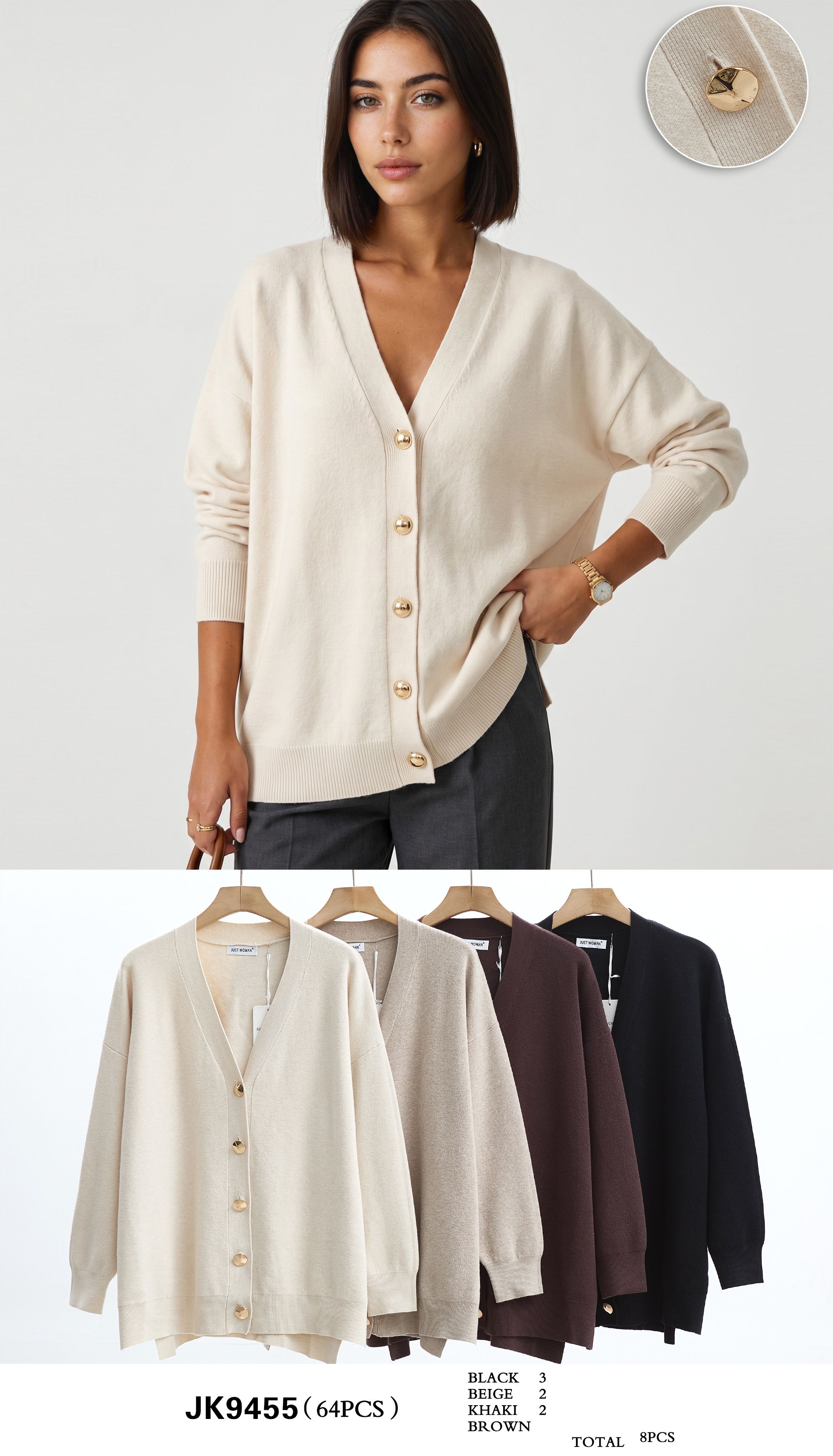 Relaxed Button-Front Cardigan