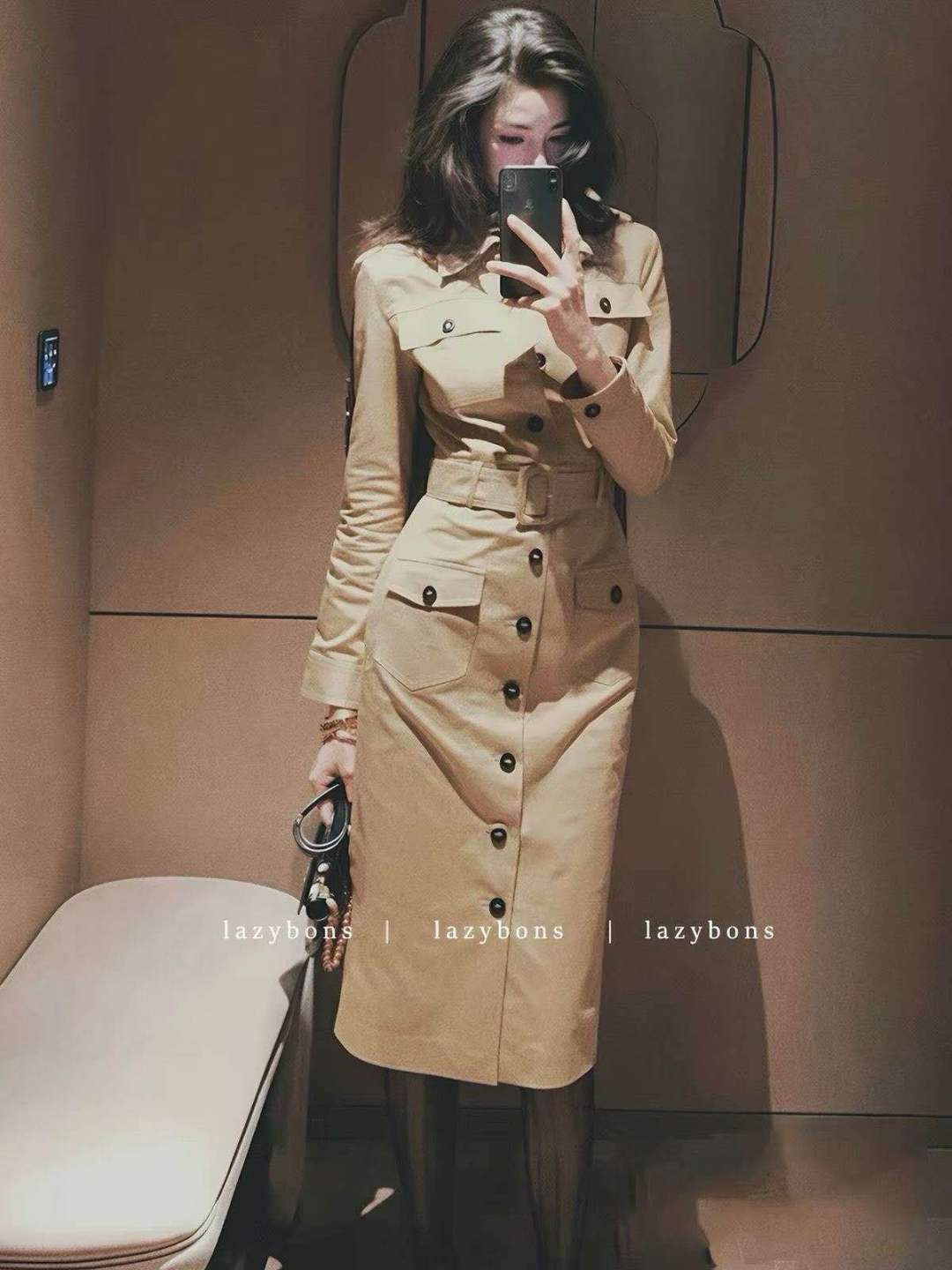 Fitted Midi Shirt Dress