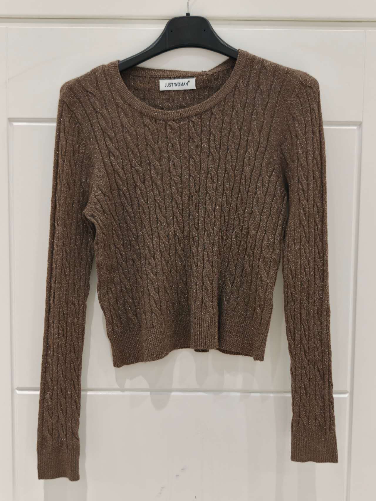 Fitted Cable-Knit Sweater