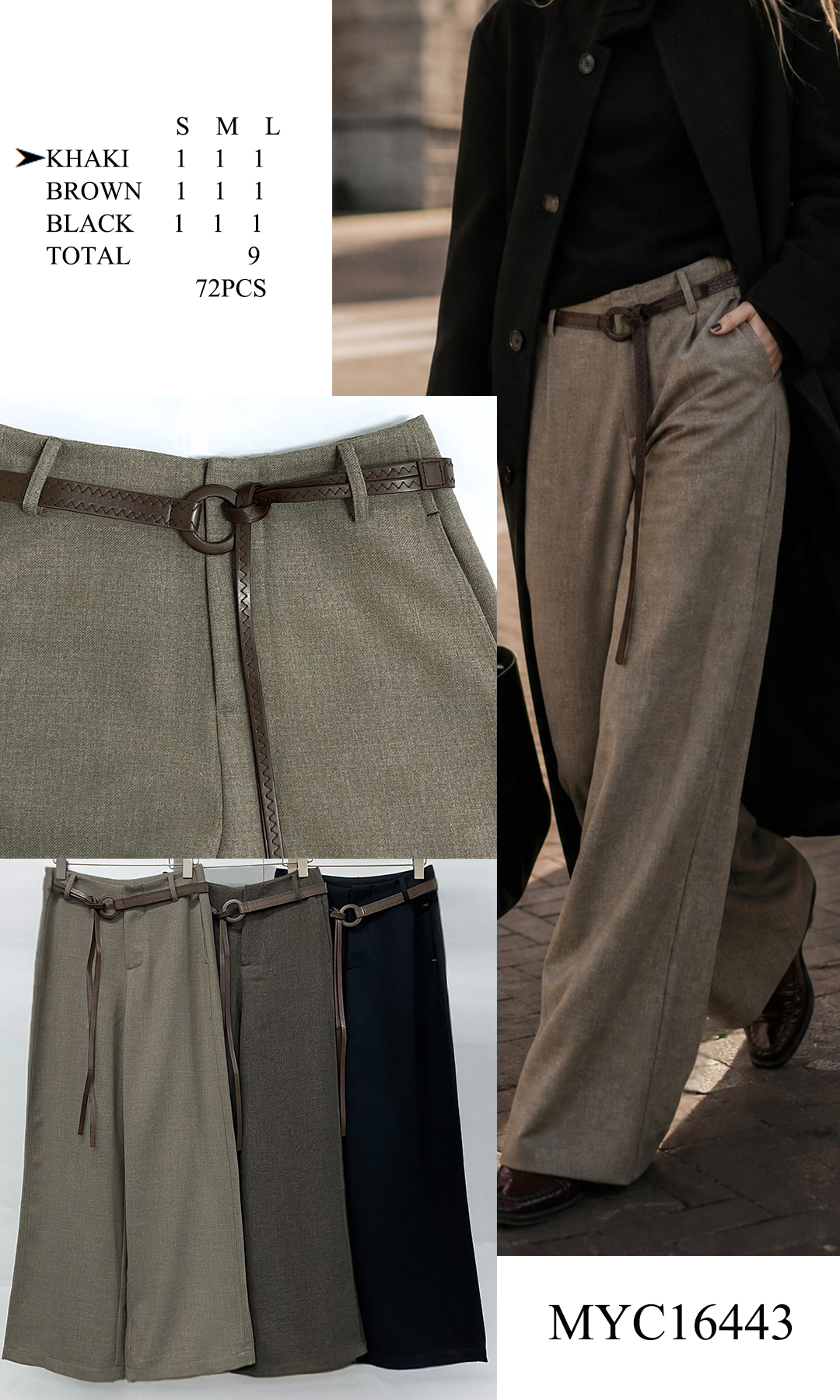 Wide‑Leg Trousers with Belt