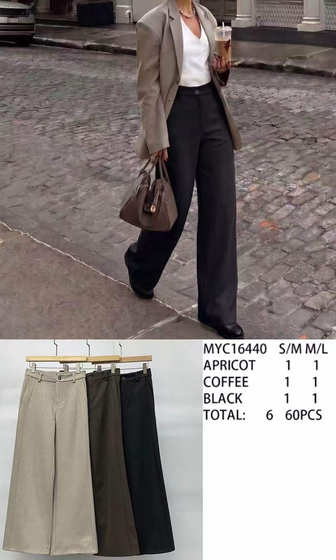 Wide-Leg Pleated Trousers