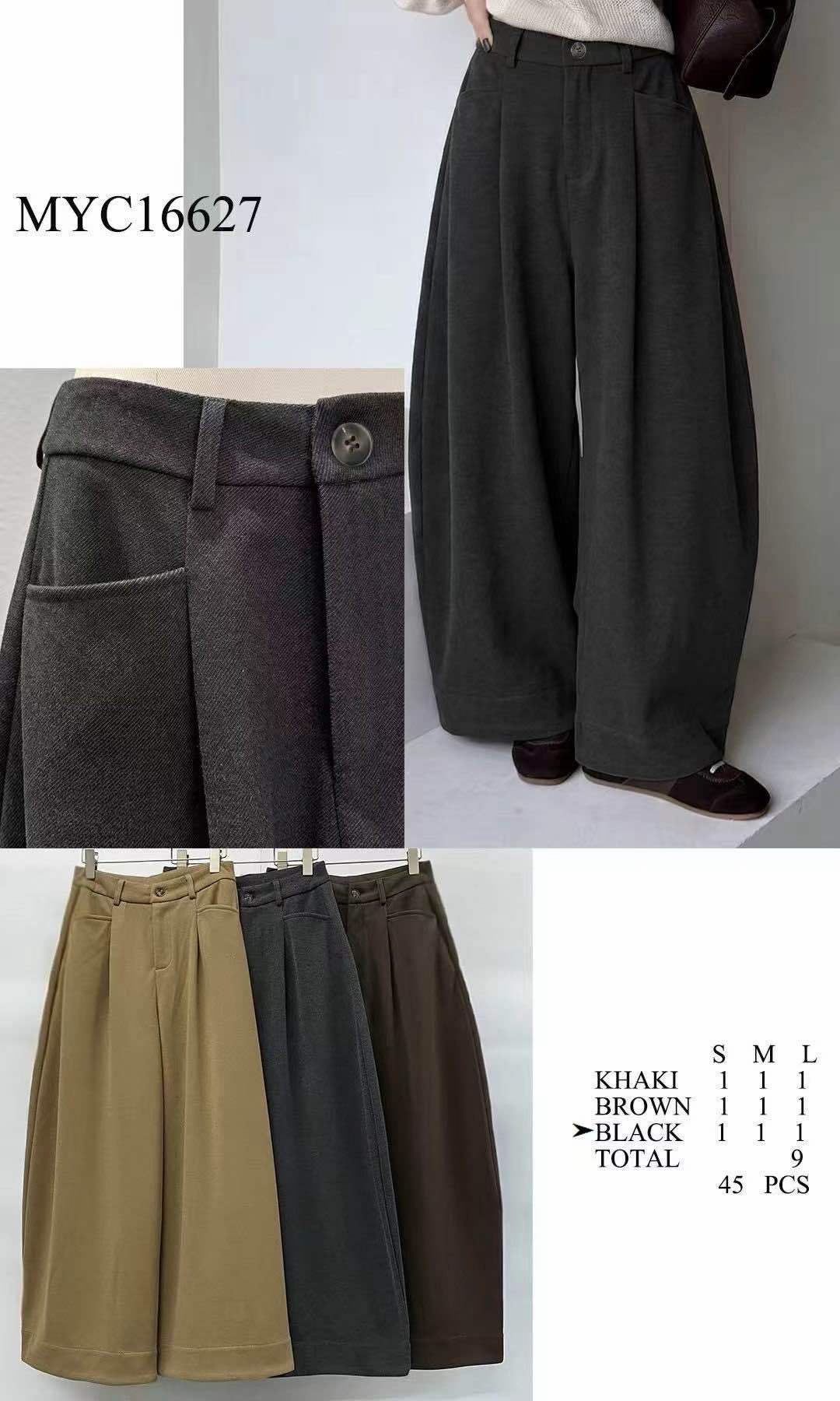 Wide-Leg Pleated Trousers