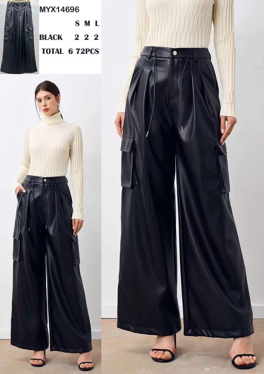 Wide-Leg Pleated Trousers
