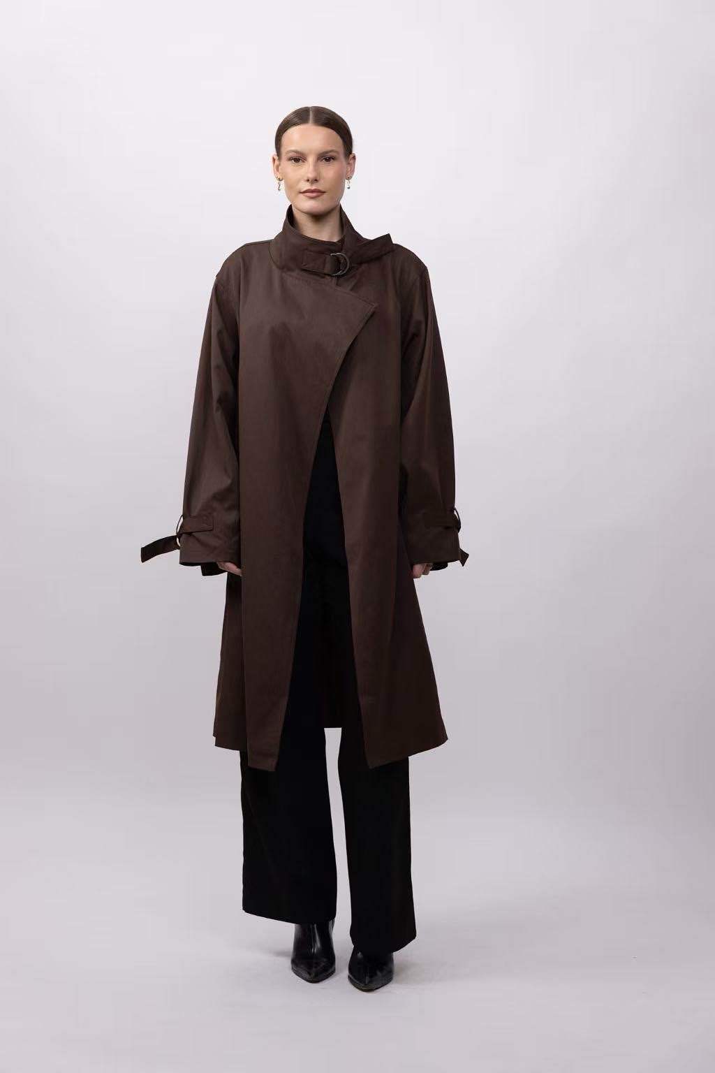 Oversize Coat with Stand Collar