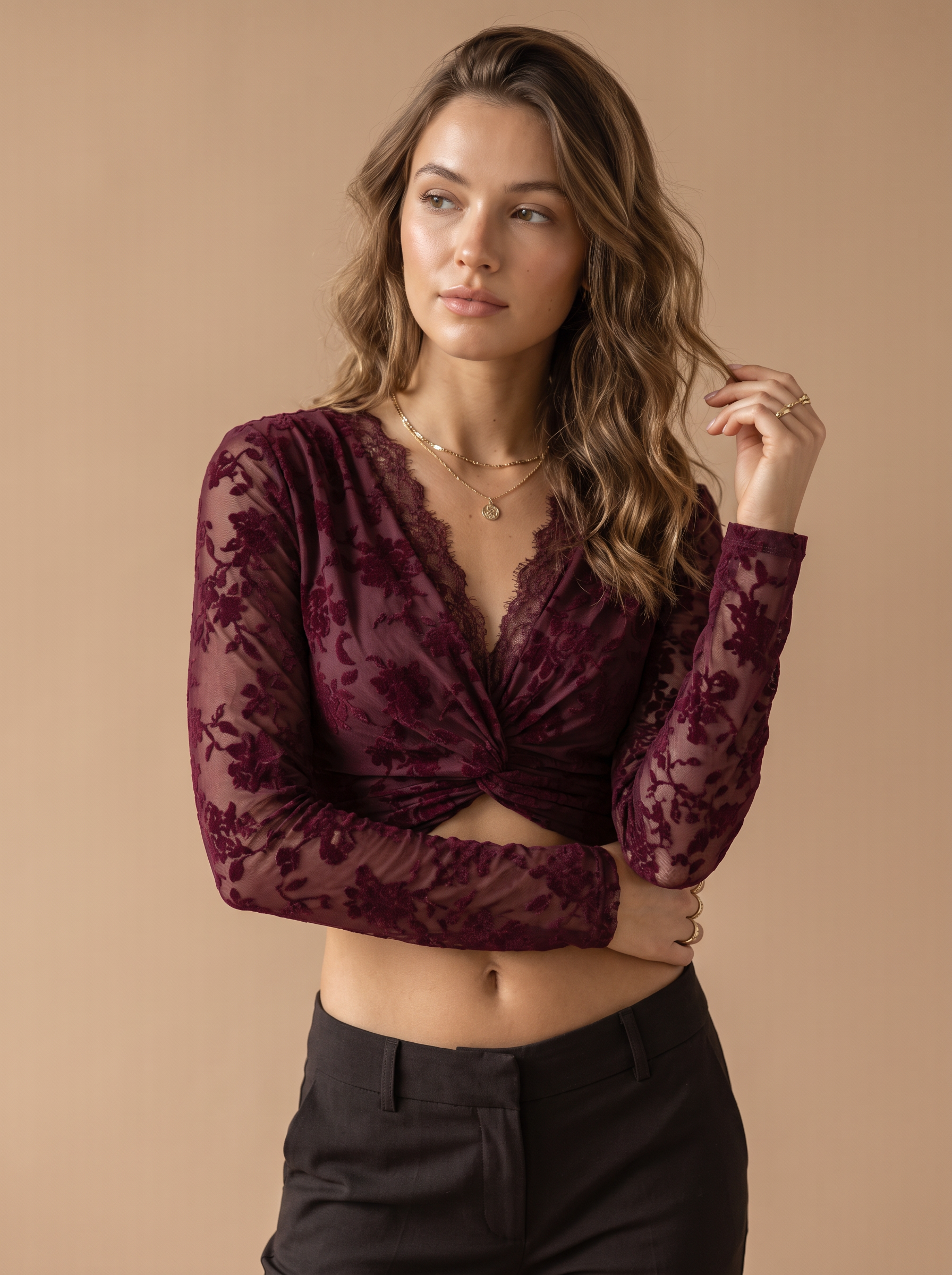 Cropped Lace Coquette Top