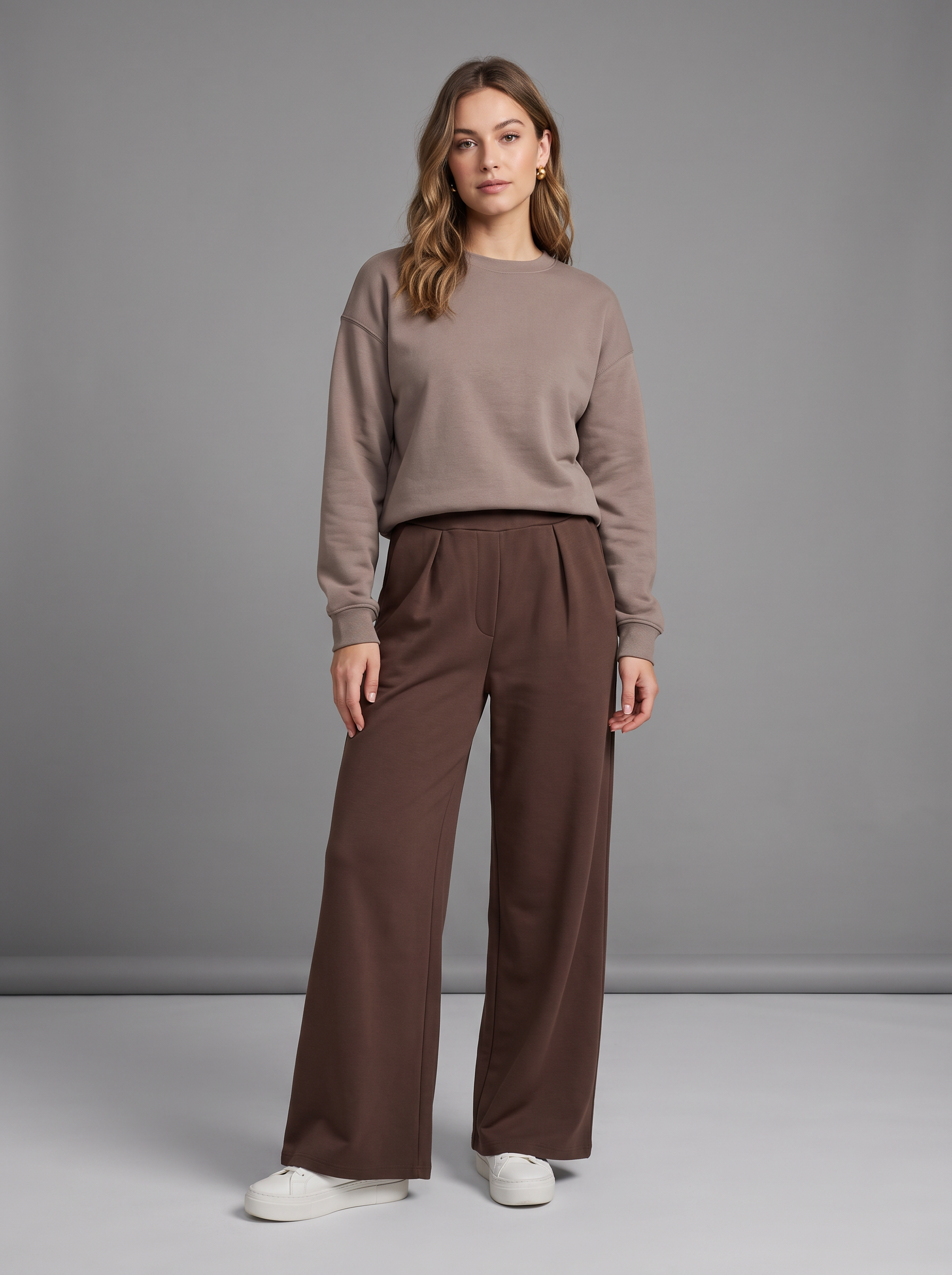 Wide‑Leg Trousers with Pleats