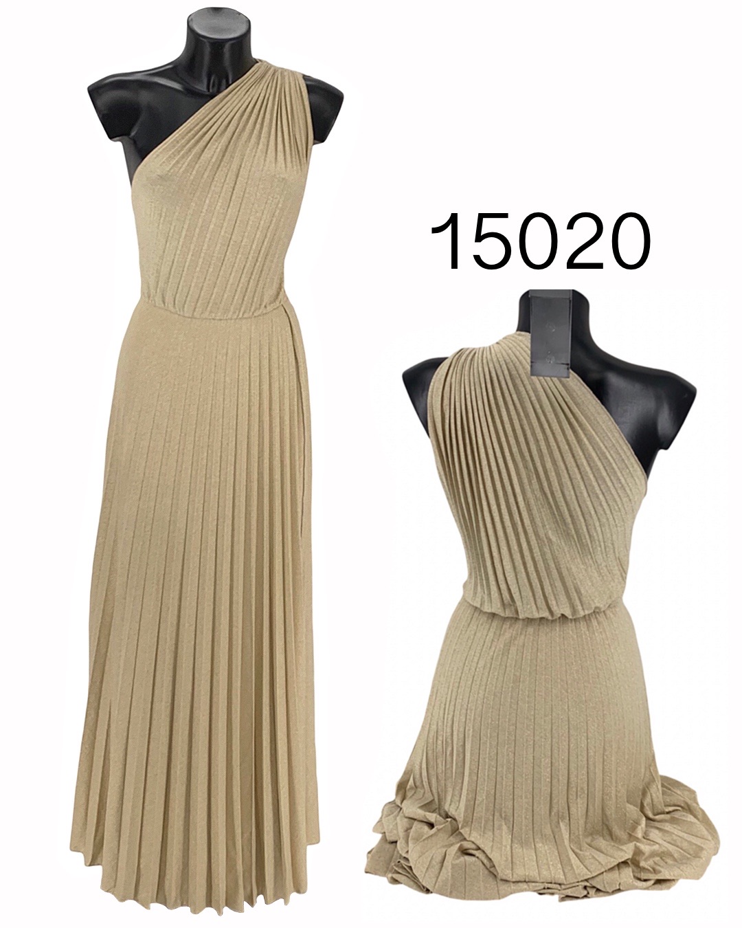 Asymmetric One-Shoulder Pleated Maxi Dress