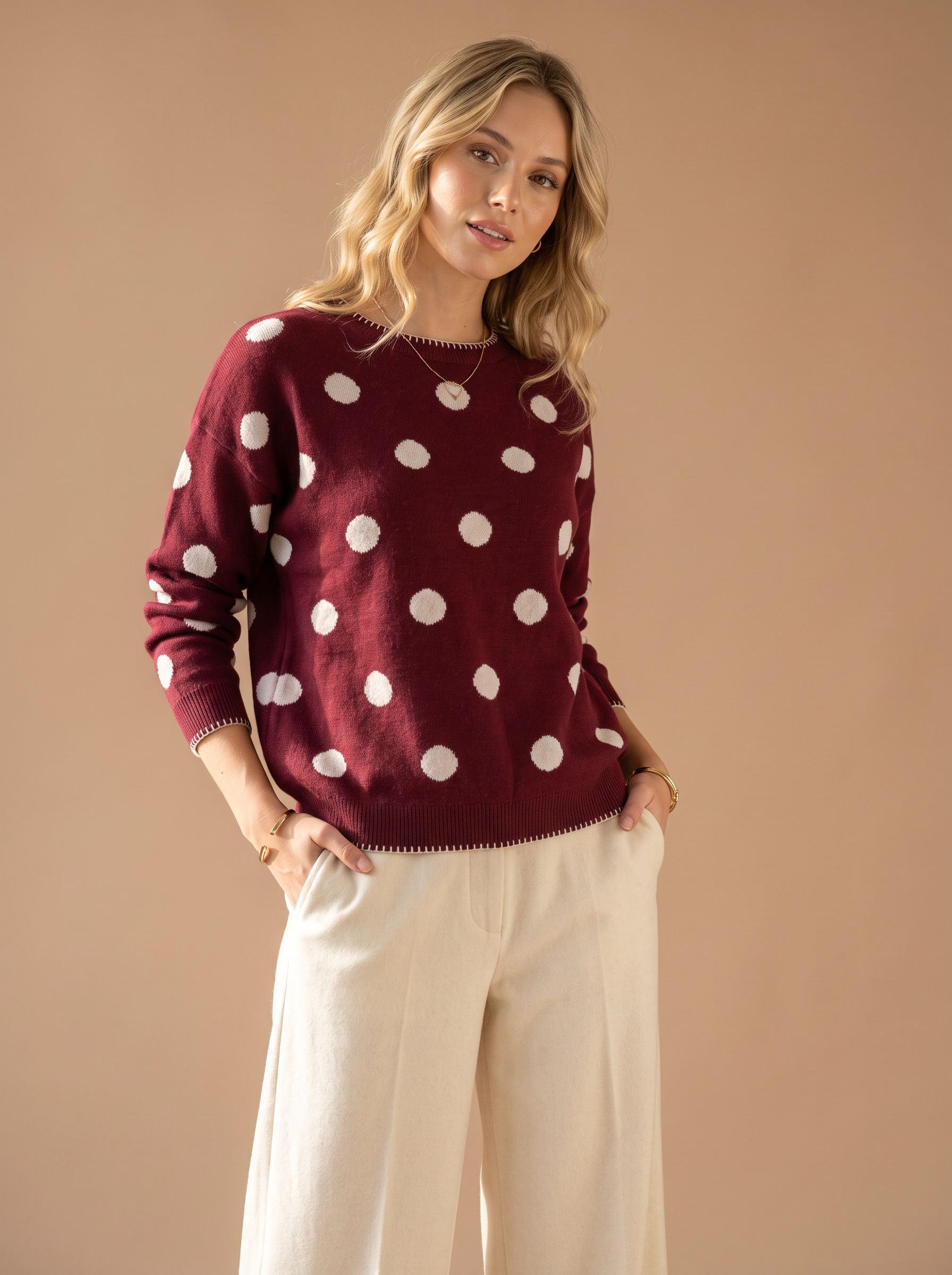Relaxed Polka-Dot Sweater