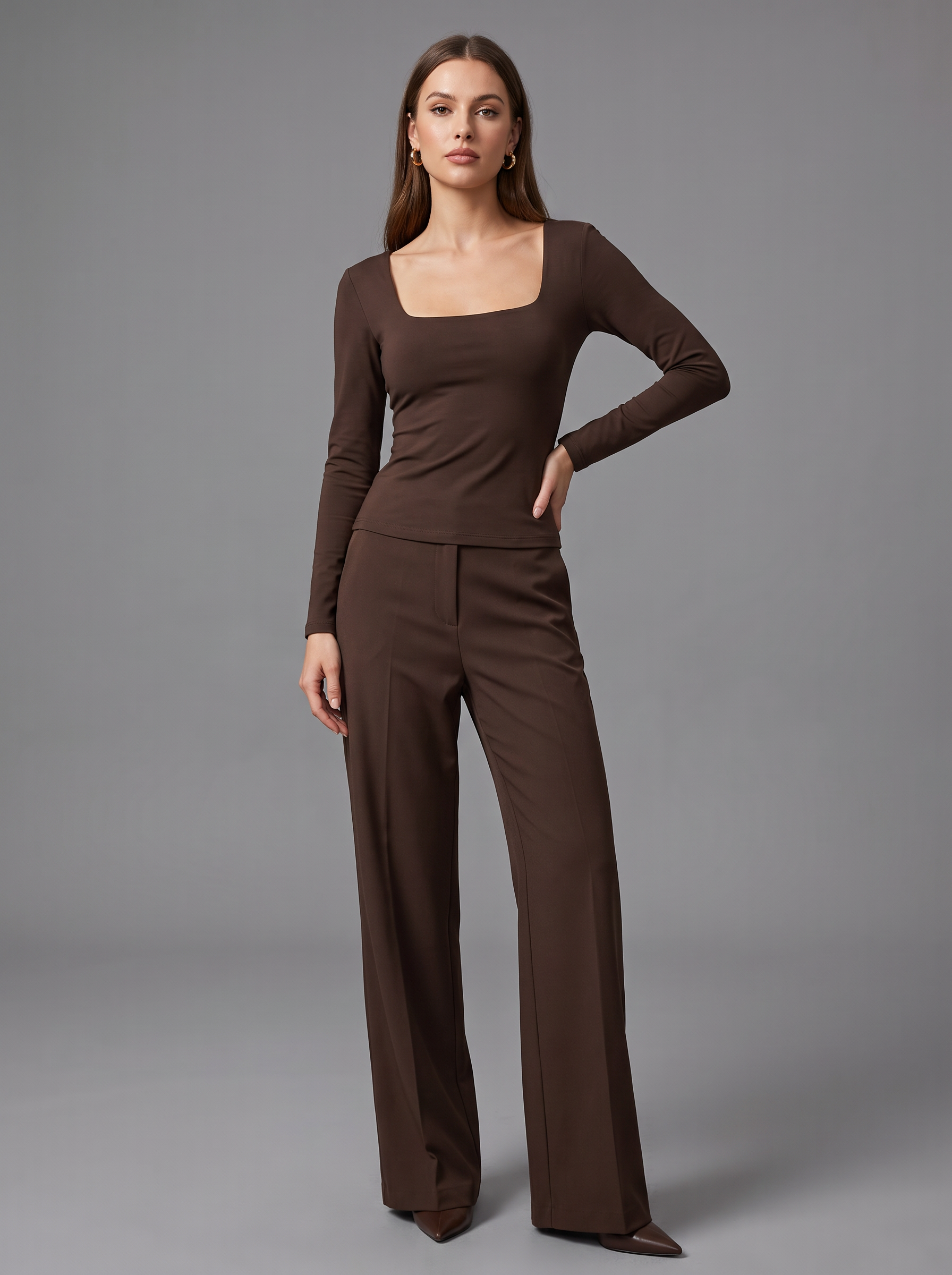 Fitted Square-Neck Top