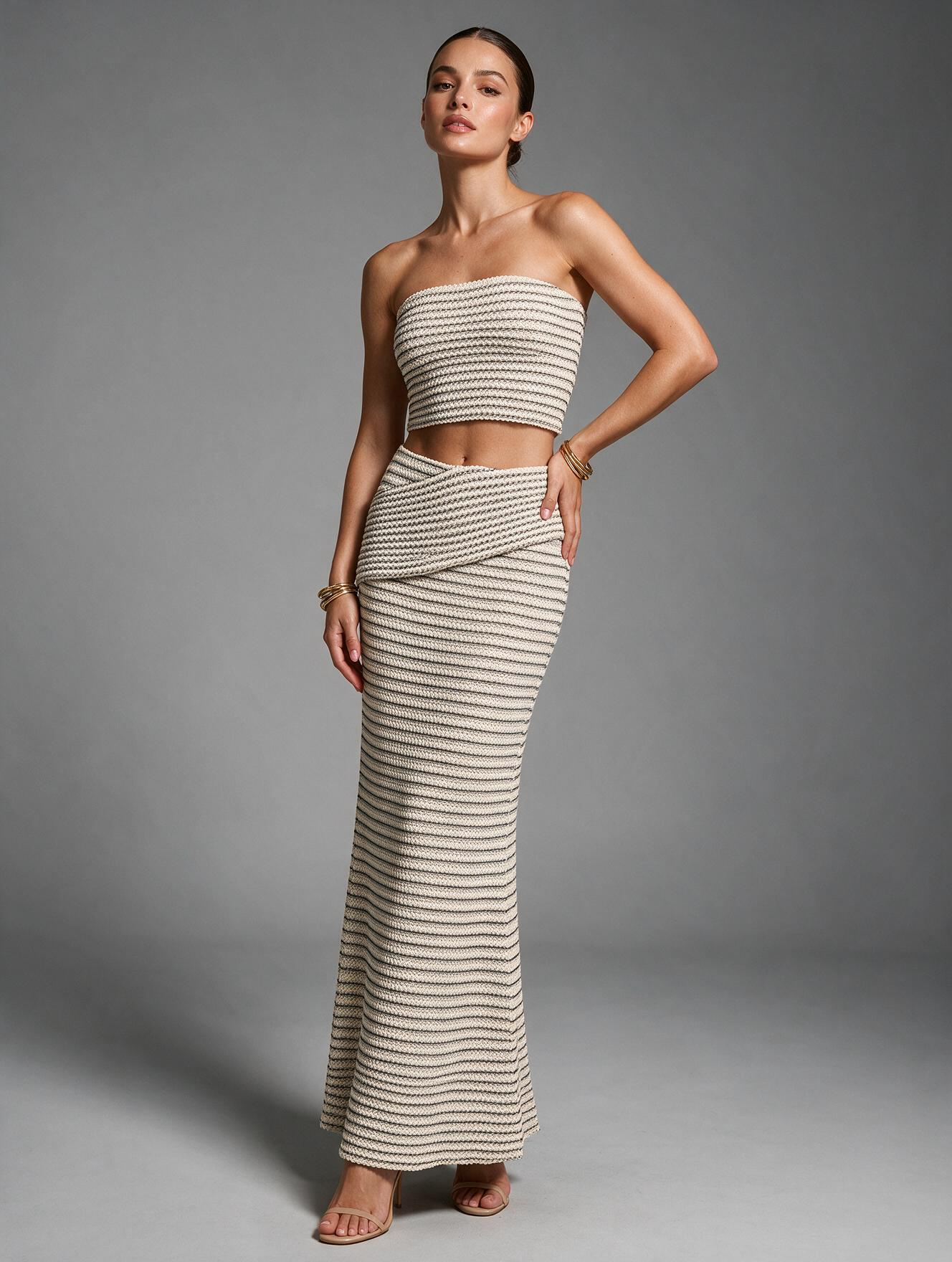 Ribbed Cropped Bandeau Top
