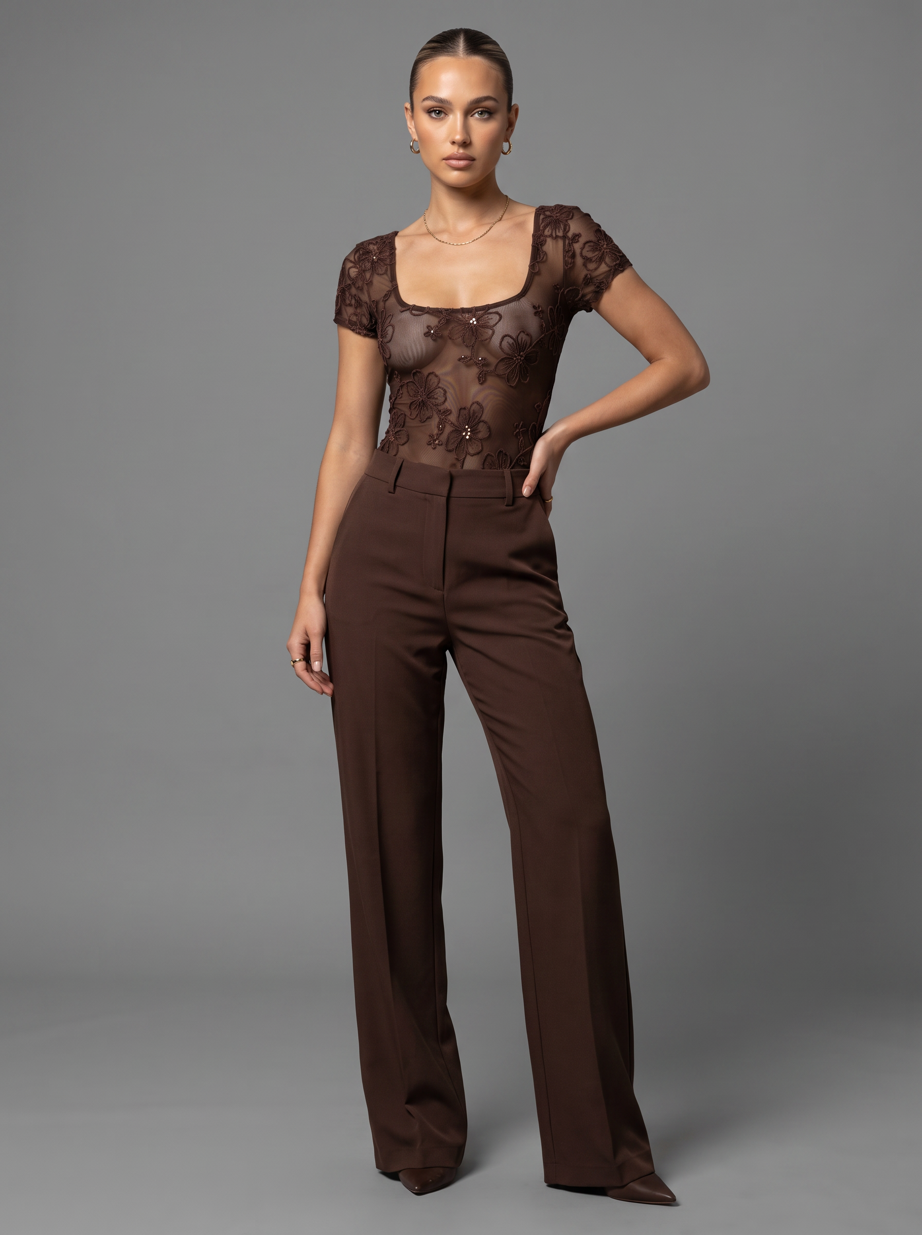 Fitted Embroidered Top