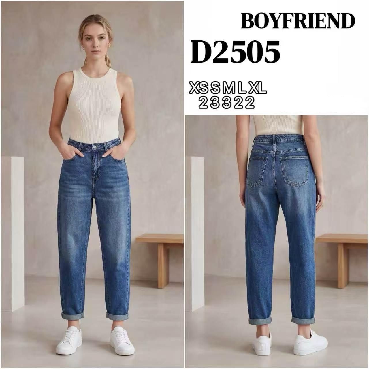 Boyfriend High‑Waist Jeans