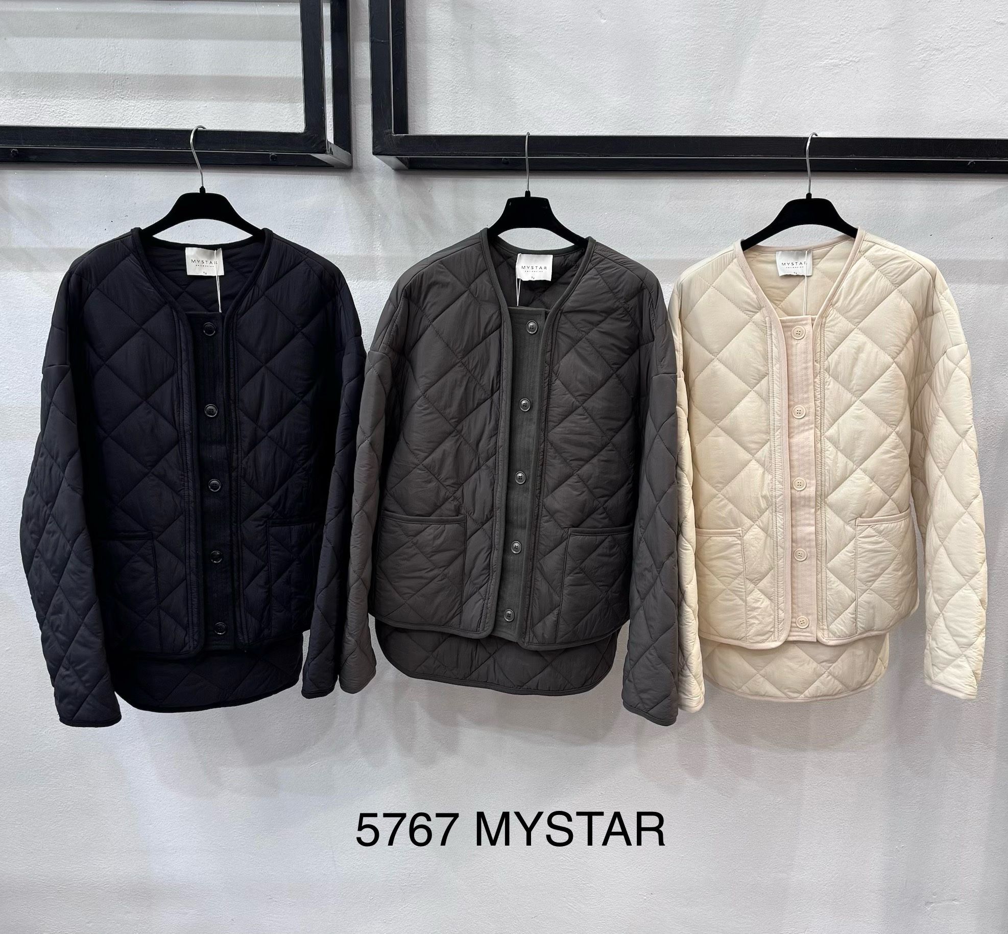 Quilted V‑Neck Jacket
