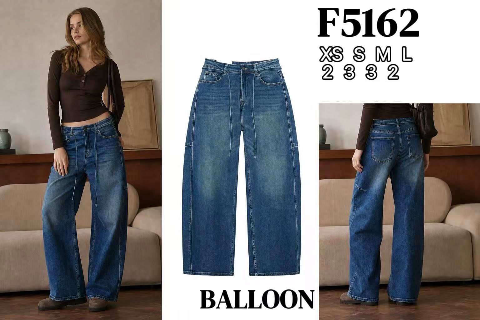 High-Waist Balloon Trousers