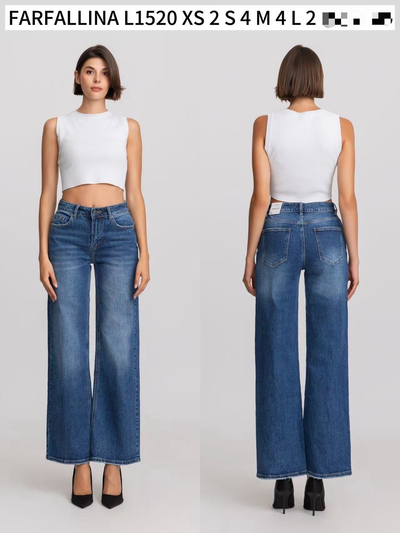 High‑Waist Wide‑Leg Jeans