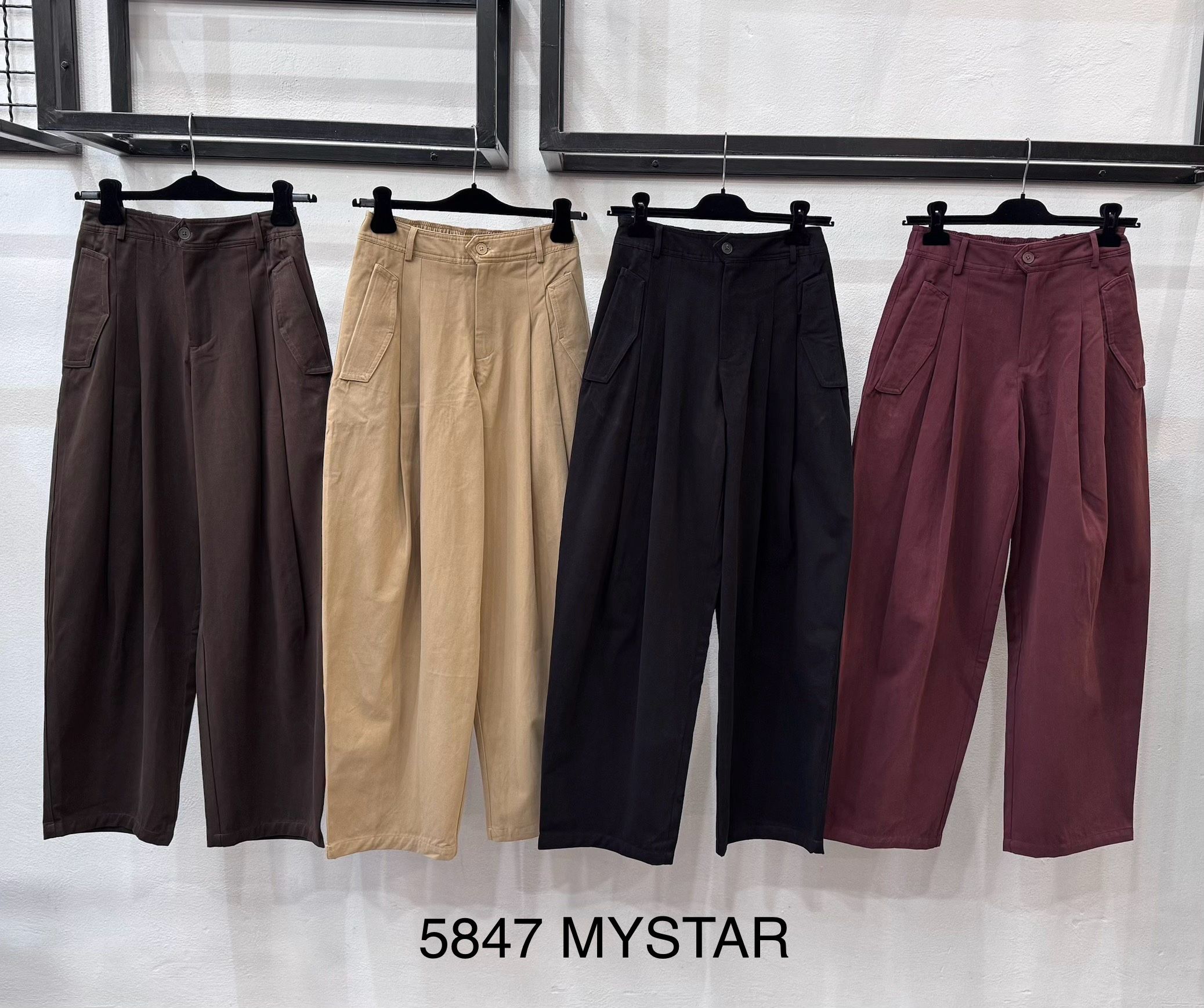 Wide-Leg Trousers with Pleats