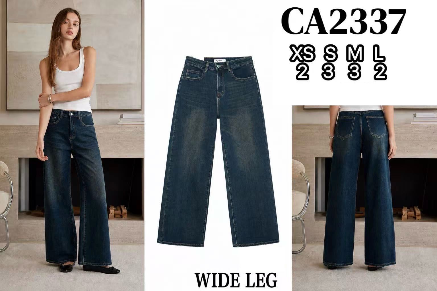High‑Waist Wide‑Leg Jeans