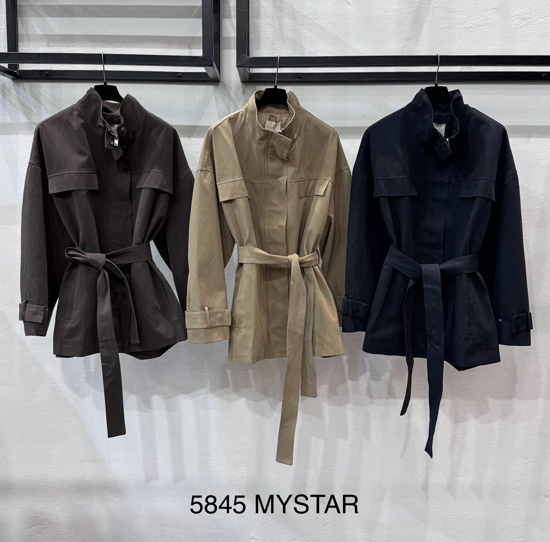 Extended Tailored Jacket with Stand Collar