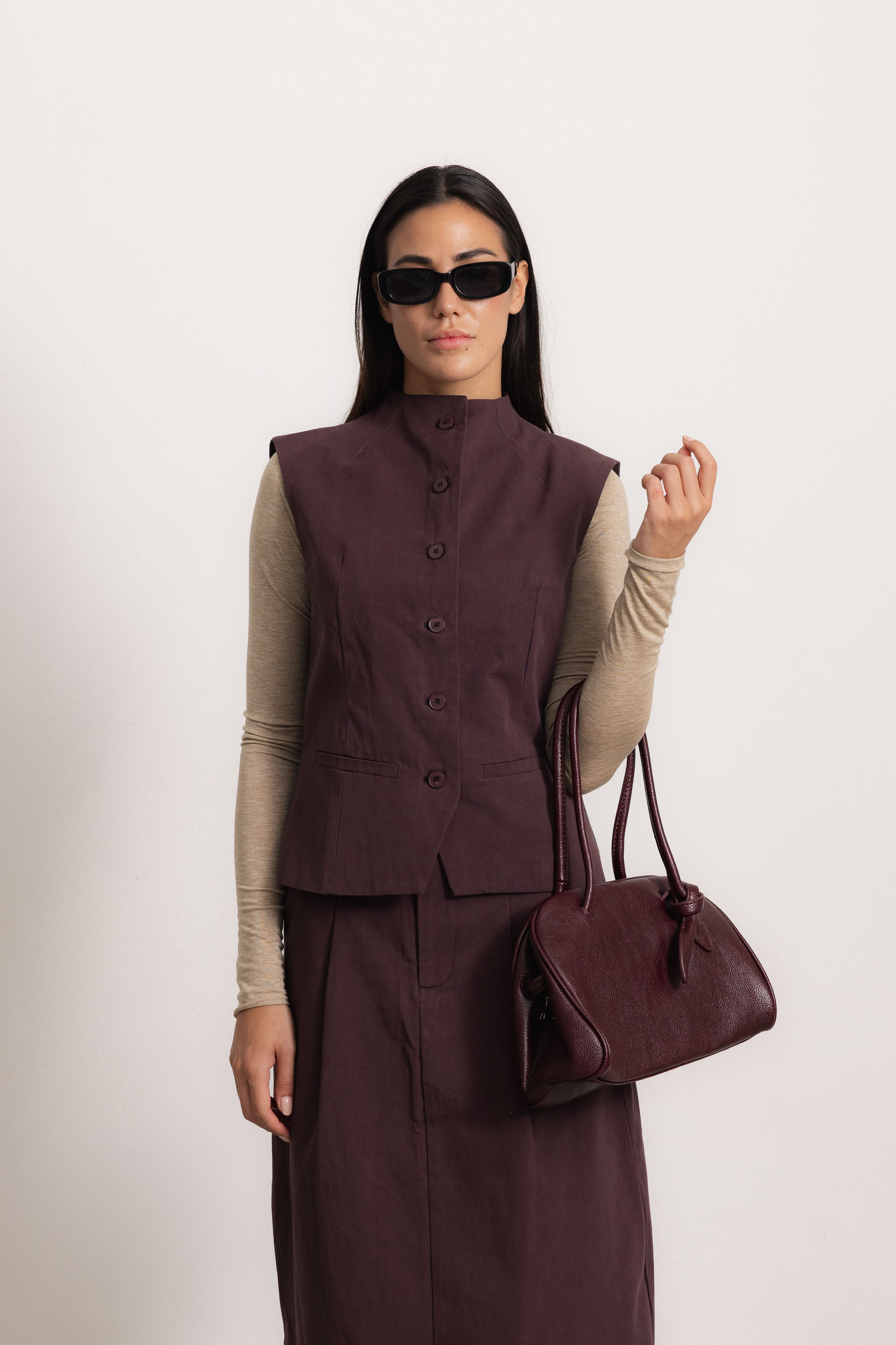 Tailored Waistcoat with Stand Collar