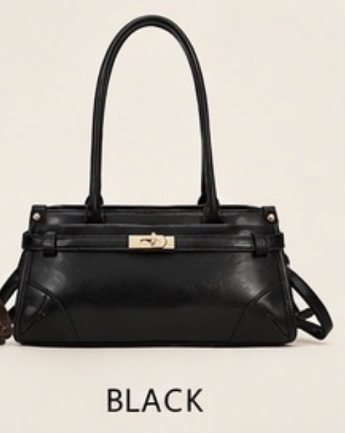Structured Top-Handle Bag with Button Detail