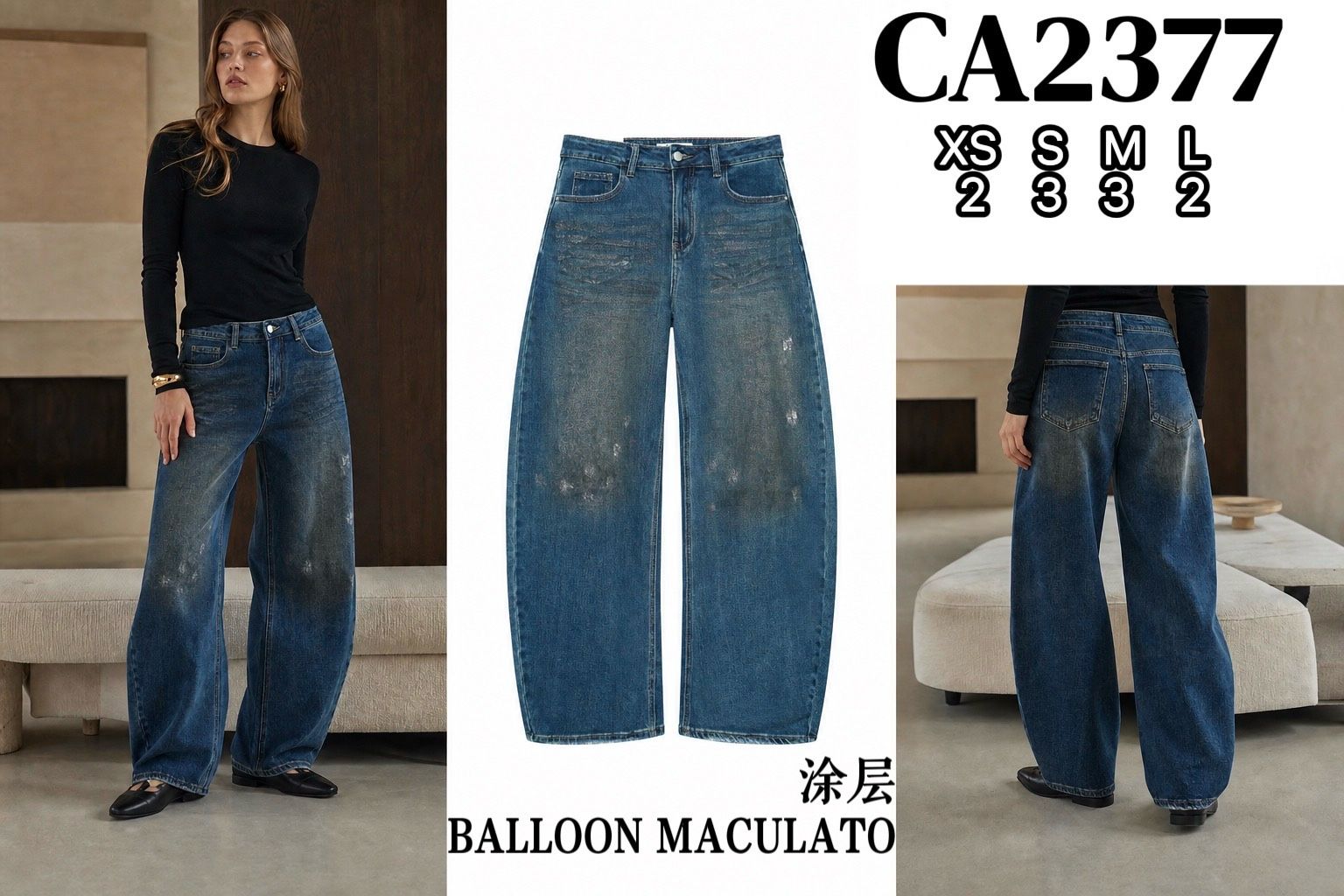 High-Rise Balloon Trousers