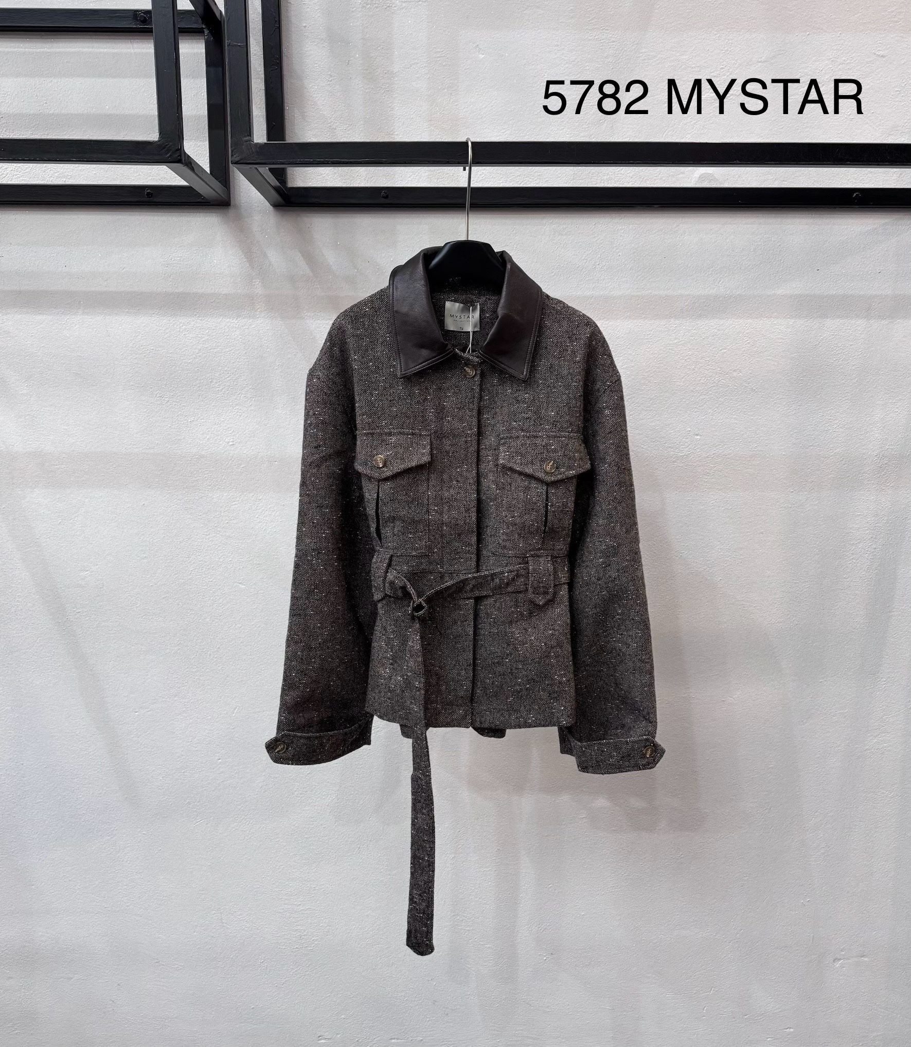 Tweed Jacket with Belt