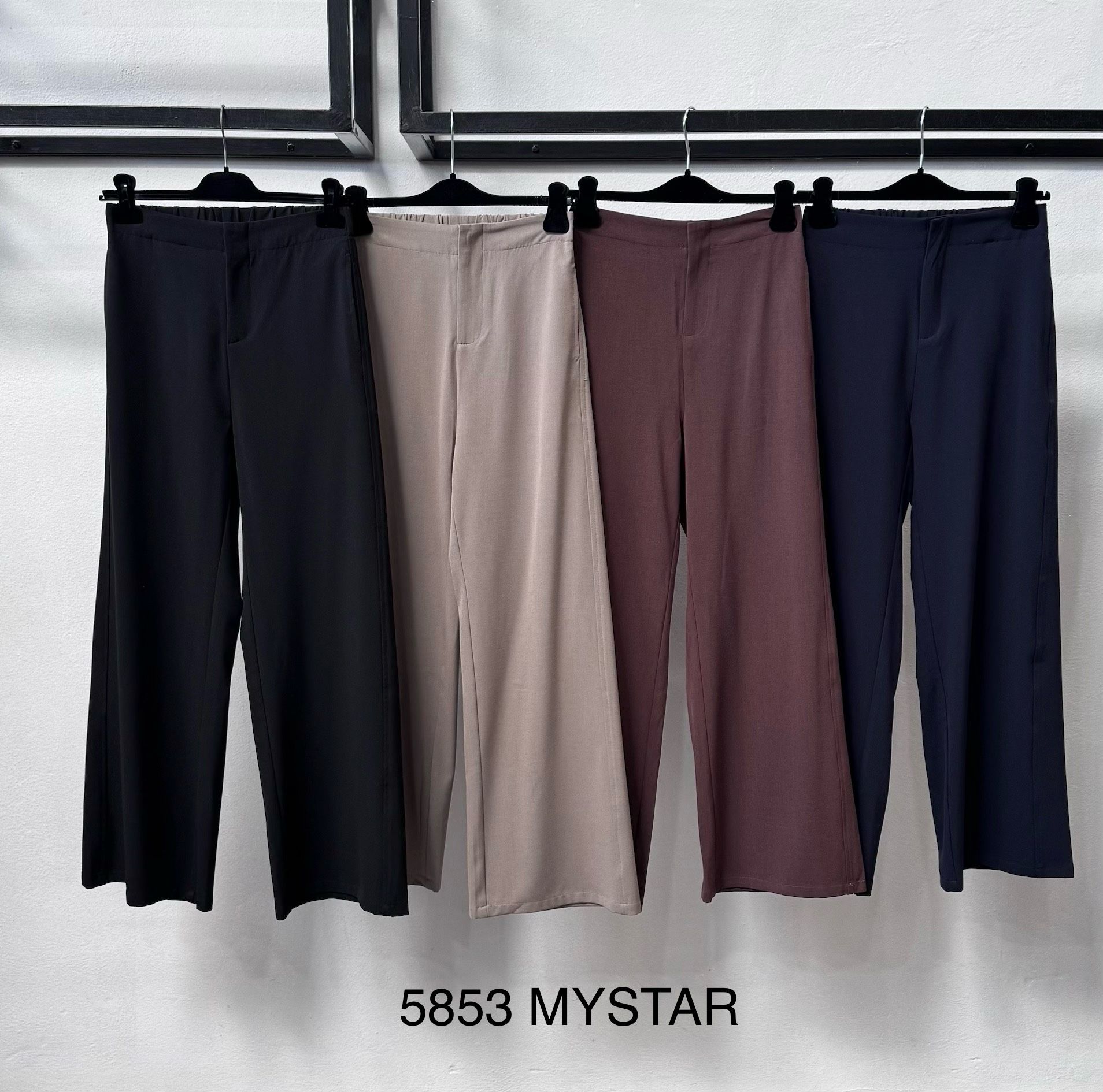 High‑Waist Straight Trousers