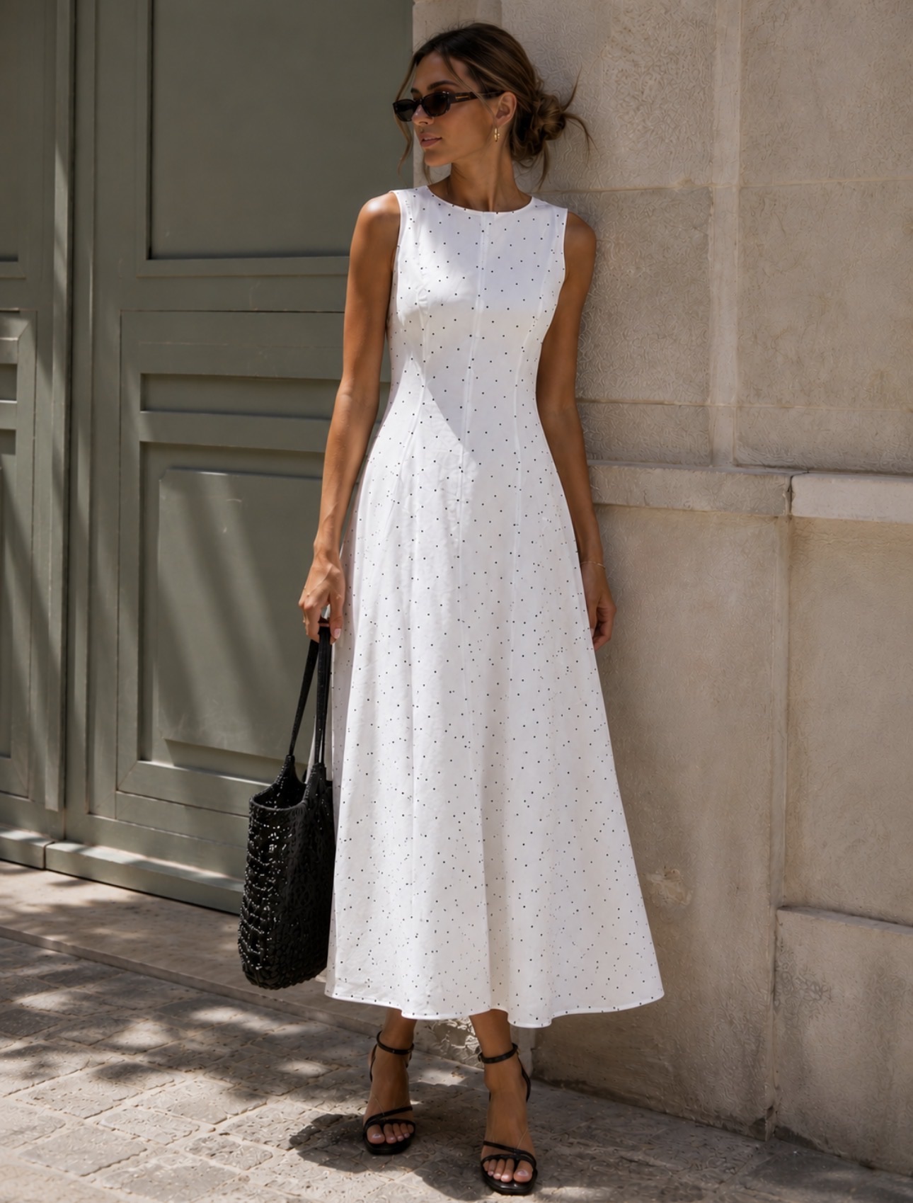 Fitted A-Line Midi Dress