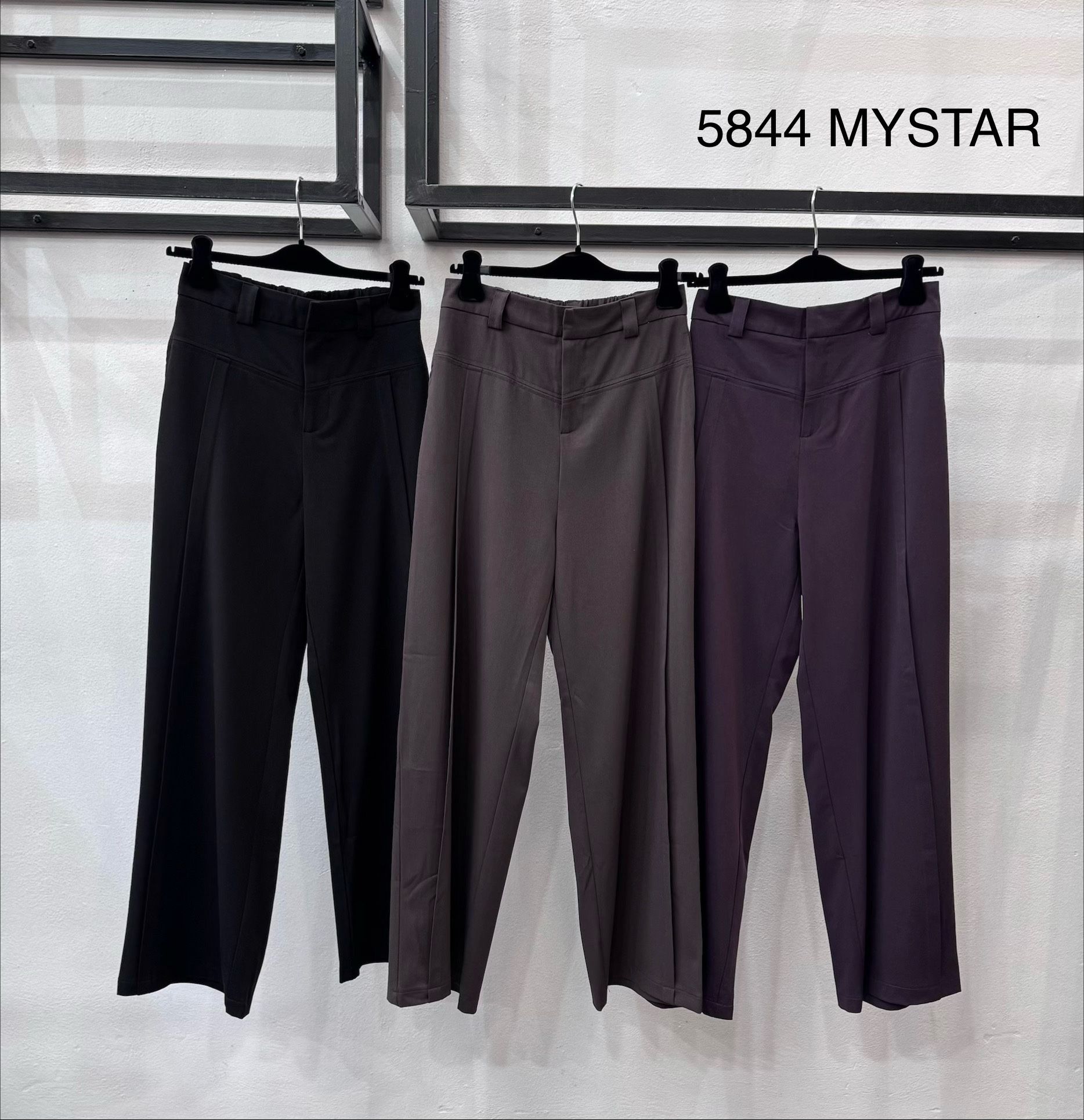 High‑Waist Straight Trousers