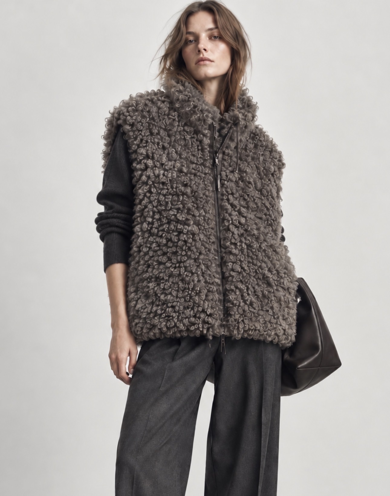 Teddy Vest with Stand Collar