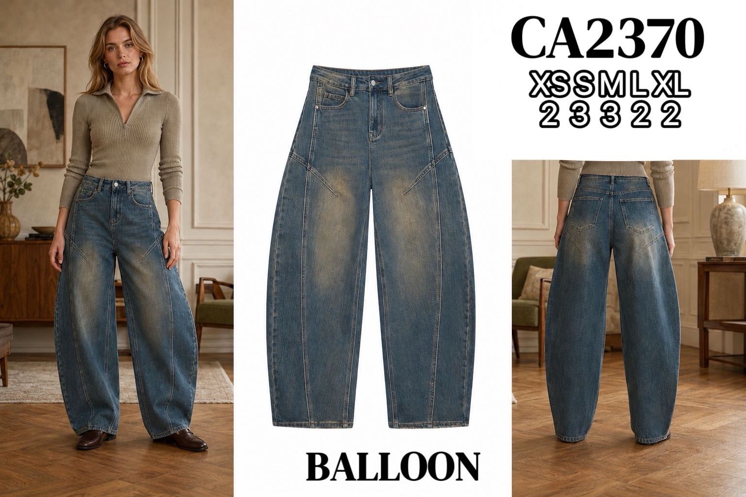 High-Waist Balloon Trousers