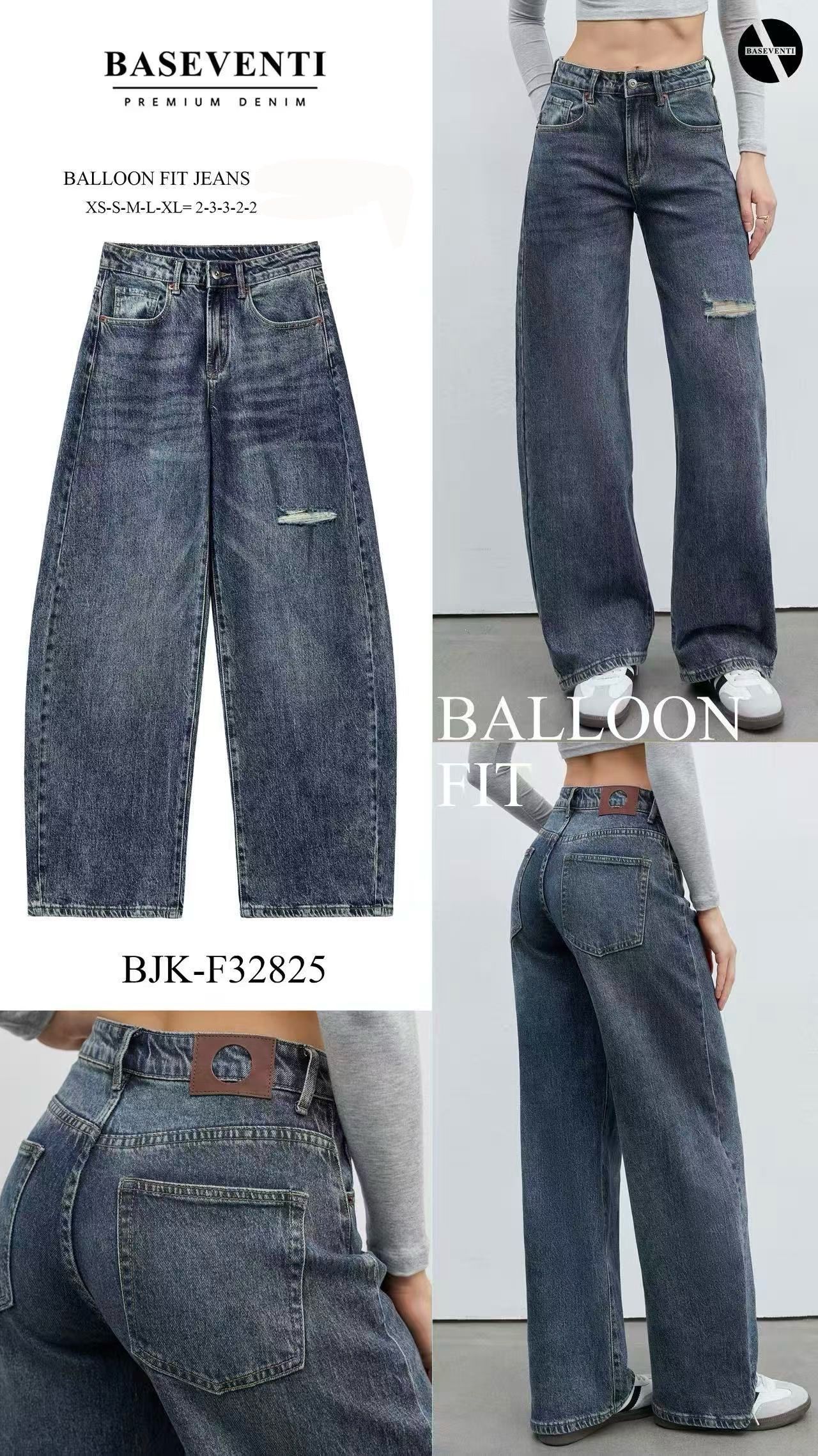 High‑Waist Balloon Fit Jeans