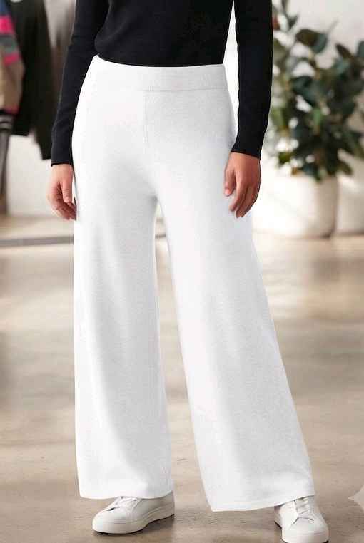 Wide-Leg Elastic-Waist Trousers