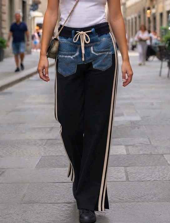 Wide‑Leg Drawstring Trousers