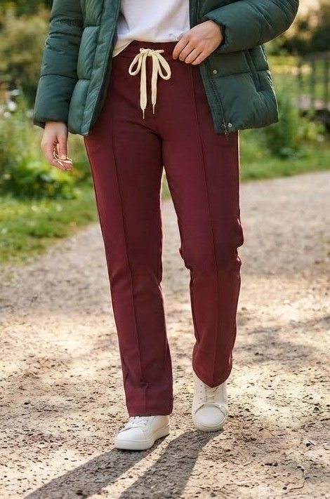 Straight Trousers with Drawcord