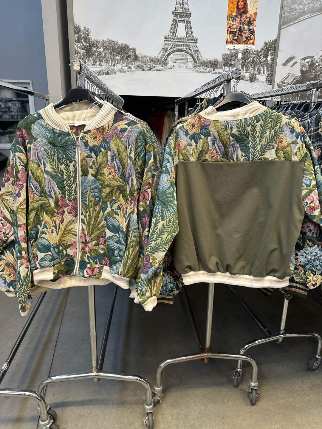 Oversized-Pattern Bomber Jacket