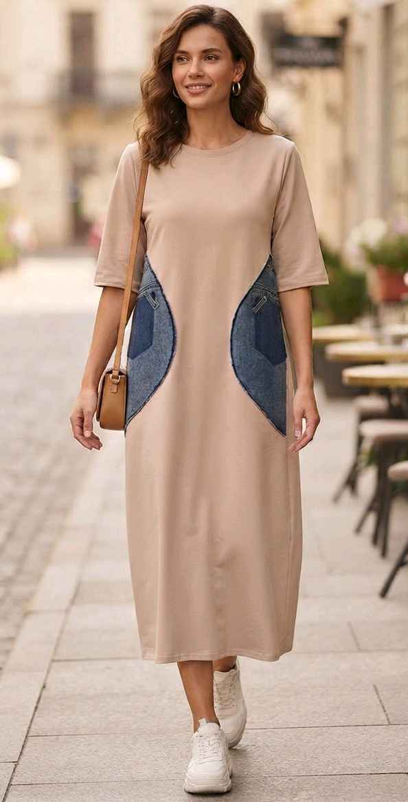 A-Line Midi Dress with Pockets