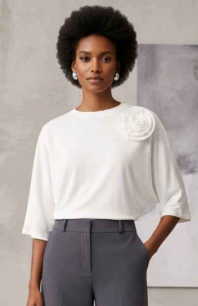 Relaxed Blouse with Bow