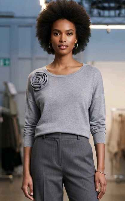 Bow-Accent Knit Top