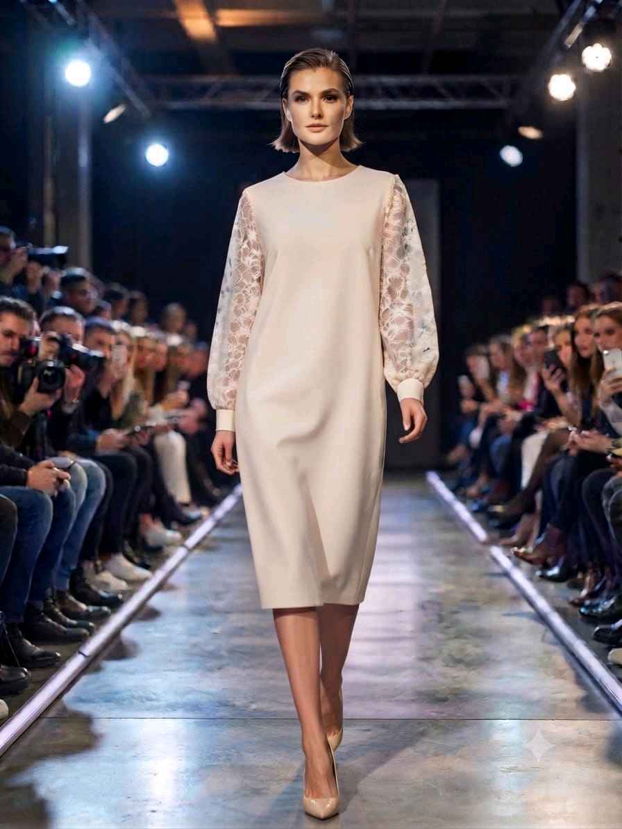 Midi Dress with Lace