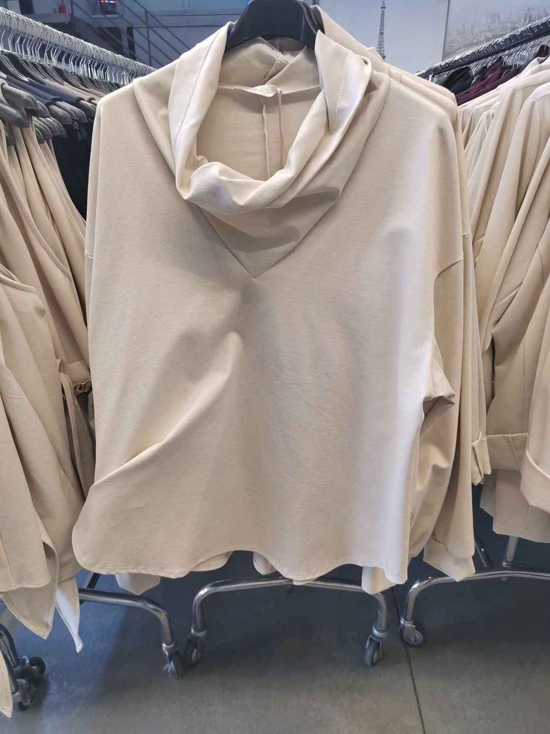 Relaxed Waterfall-Neck Blouse