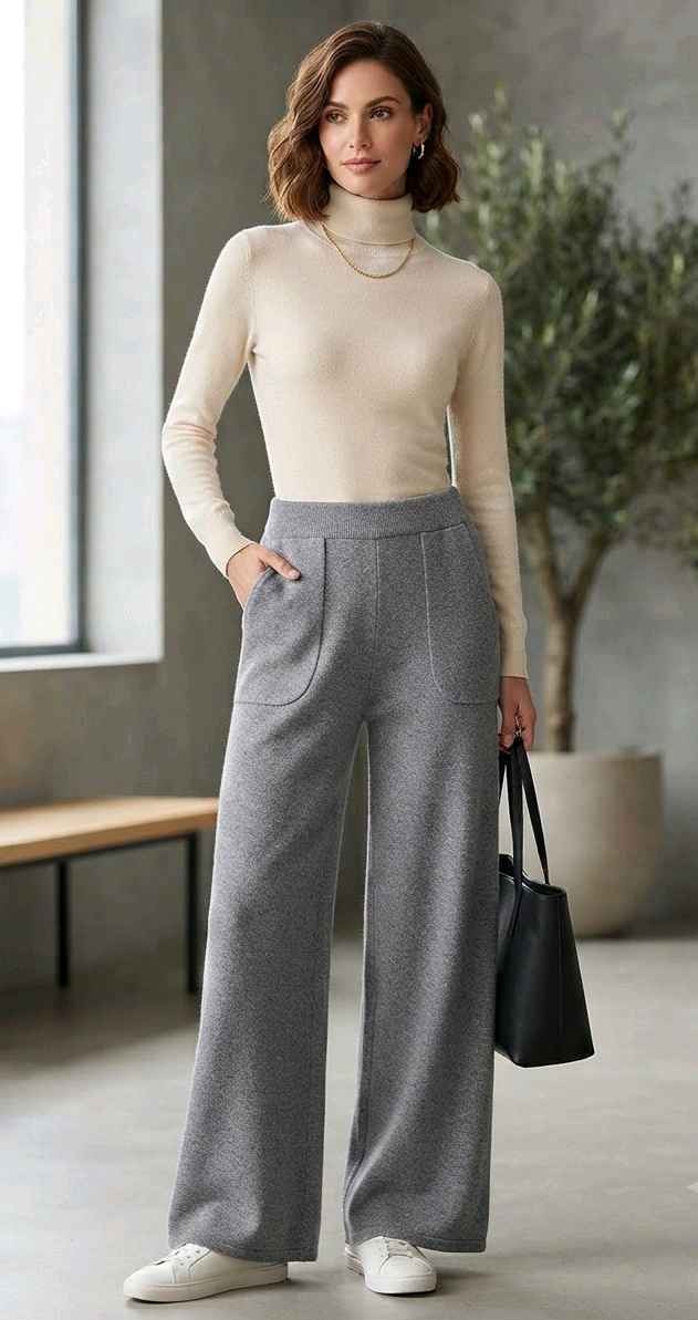 High-Waist Wide-Leg Trousers