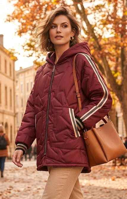 Long Quilted Hooded Jacket